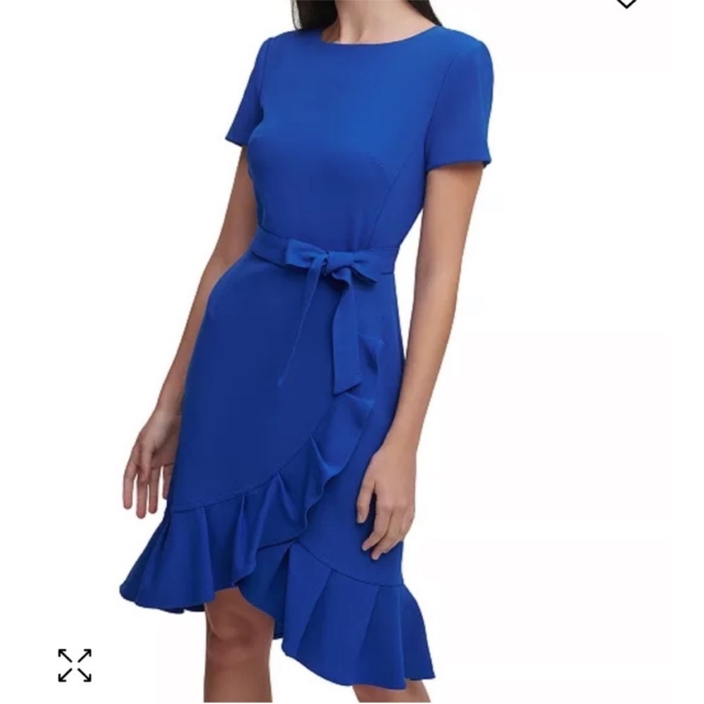 Calvin Klein NWOT Blue Ruffle Dress